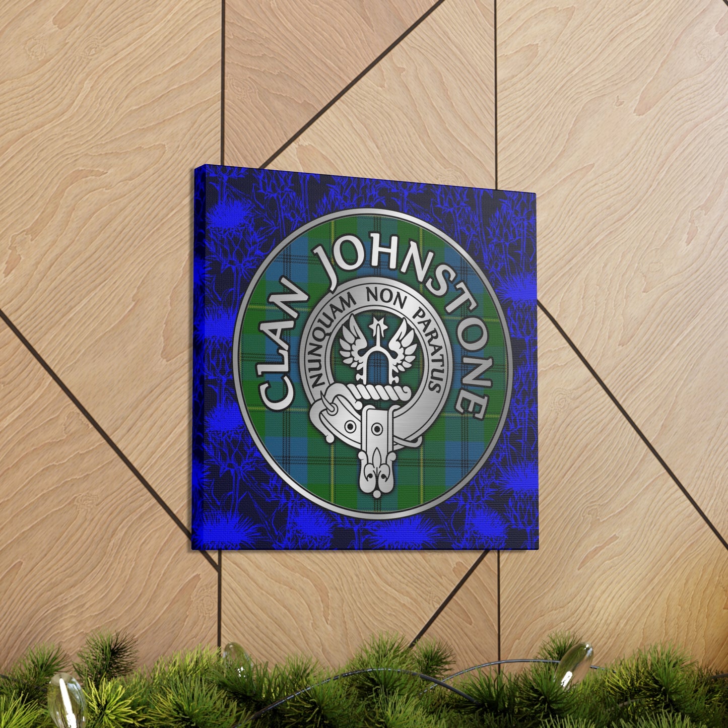 Clan Johnstone Crest & Tartan Canvas Gallery Wraps