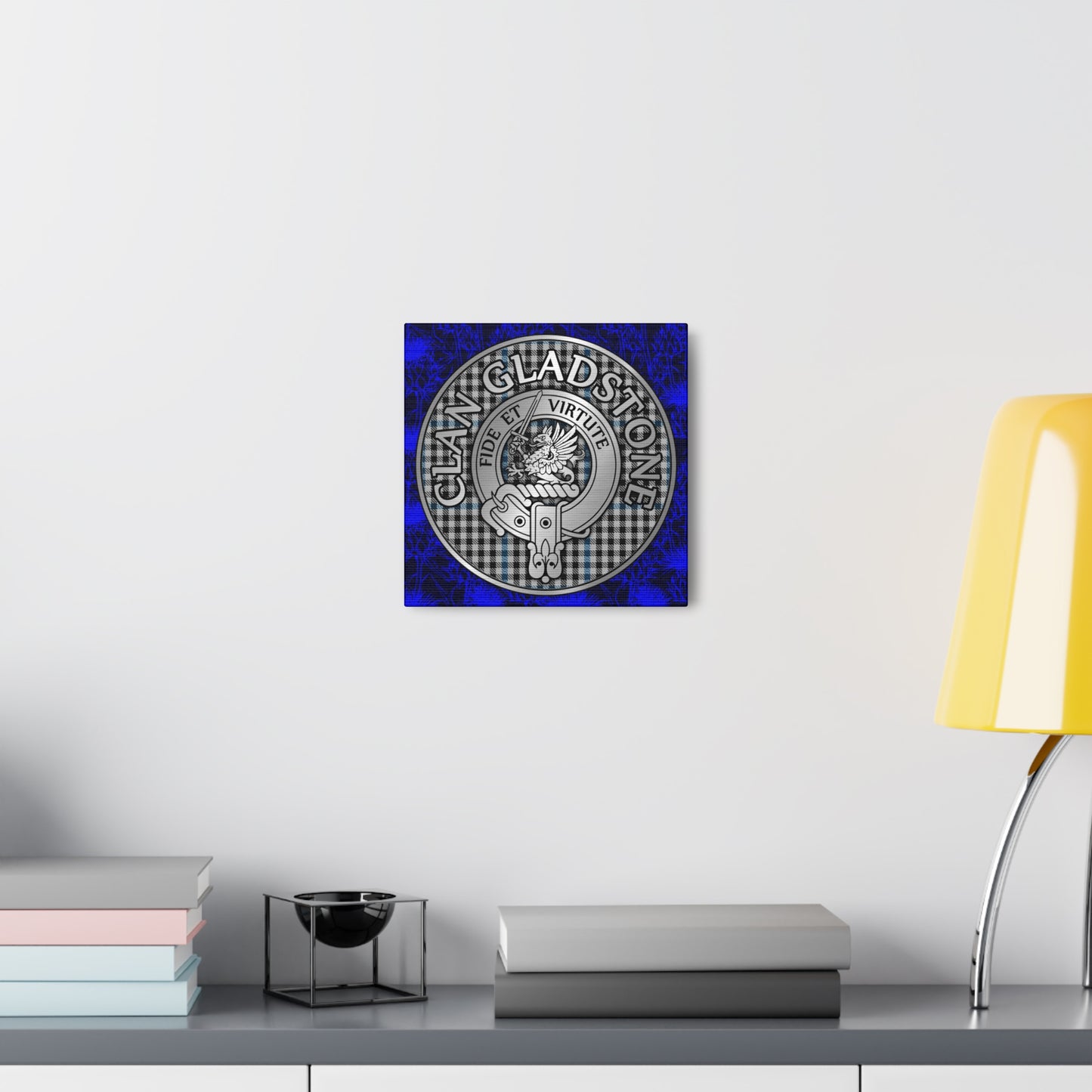 Clan Gladstone Crest & Tartan Canvas Gallery Wraps