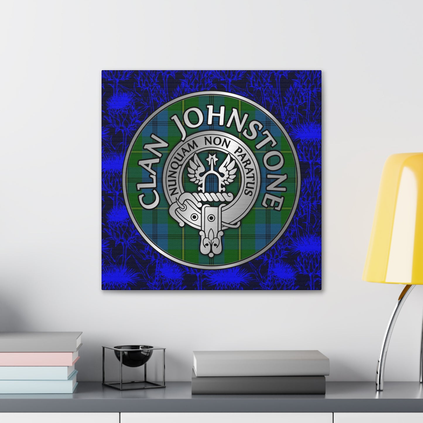 Clan Johnstone Crest & Tartan Canvas Gallery Wraps