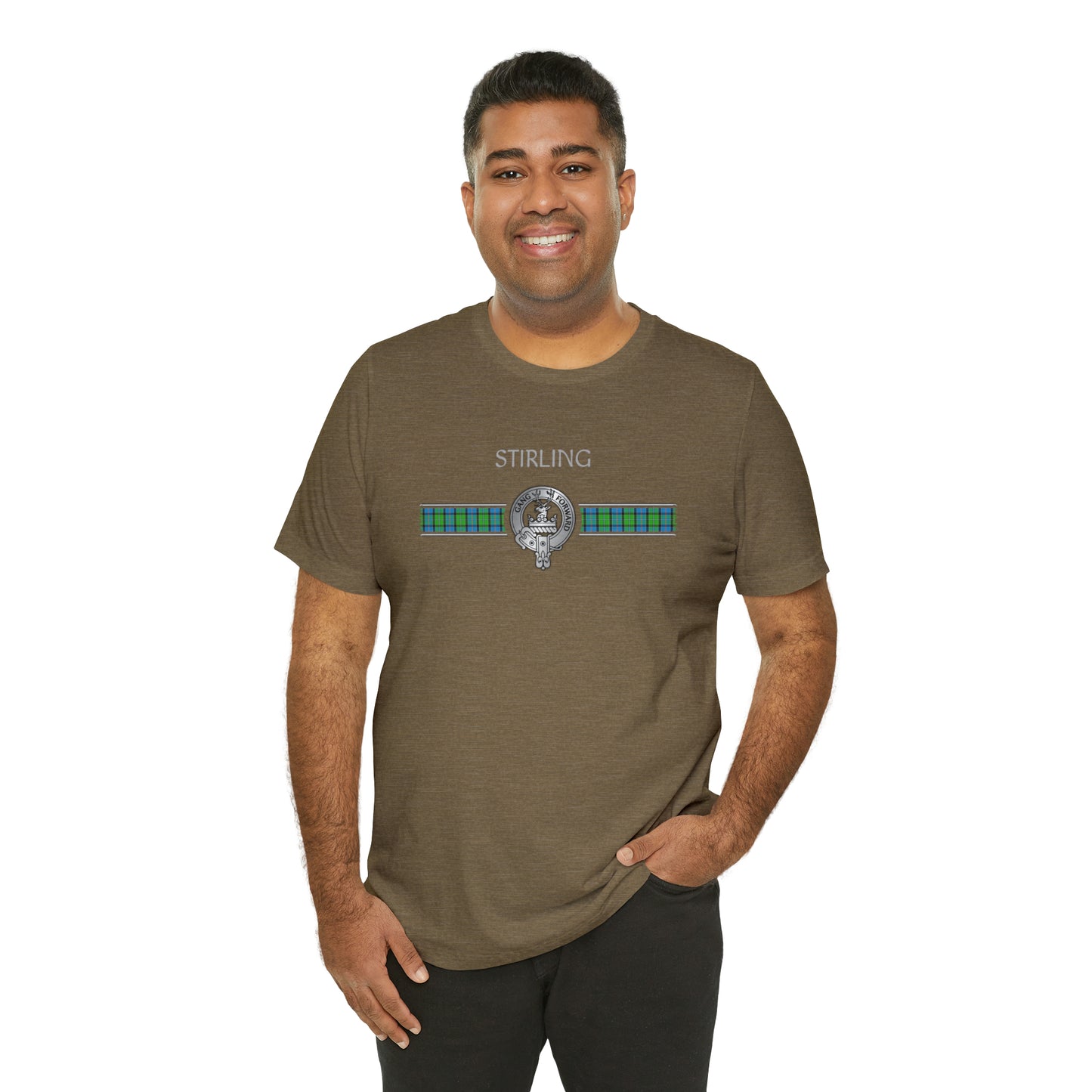 Clan Stirling Crest & Tartan | Unisex T-Shirt