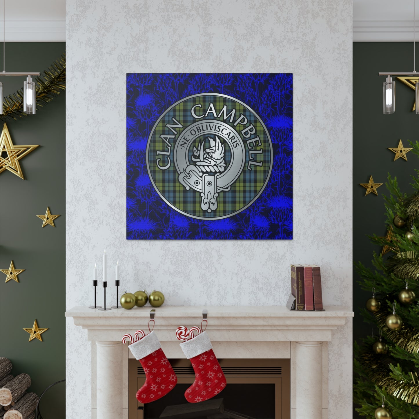 Clan Campbell Crest & Tartan Canvas Gallery Wraps