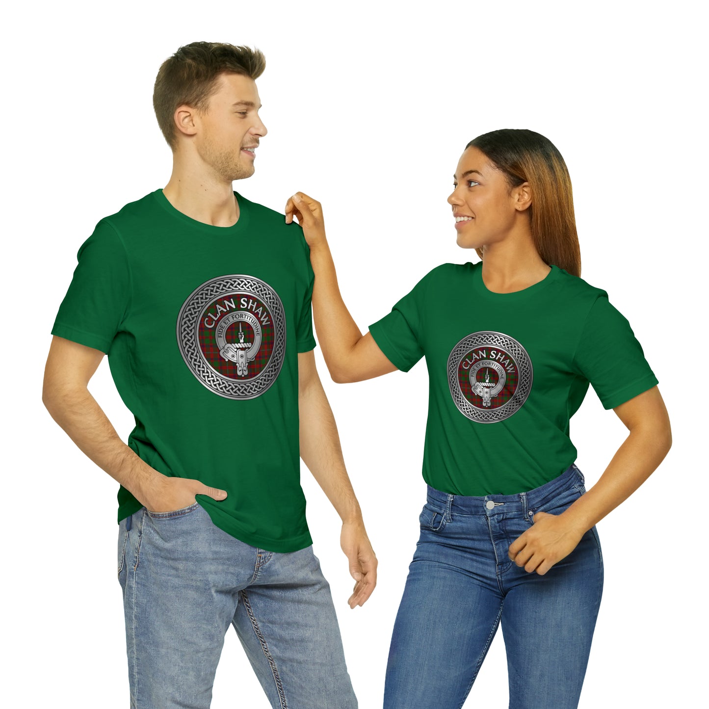 Clan Shaw Crest & Tartan Knot | Unisex T-Shirt