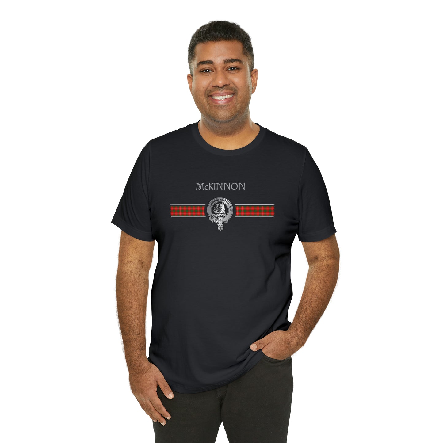 Clan McKinnon Crest & Tartan | Unisex T-Shirt