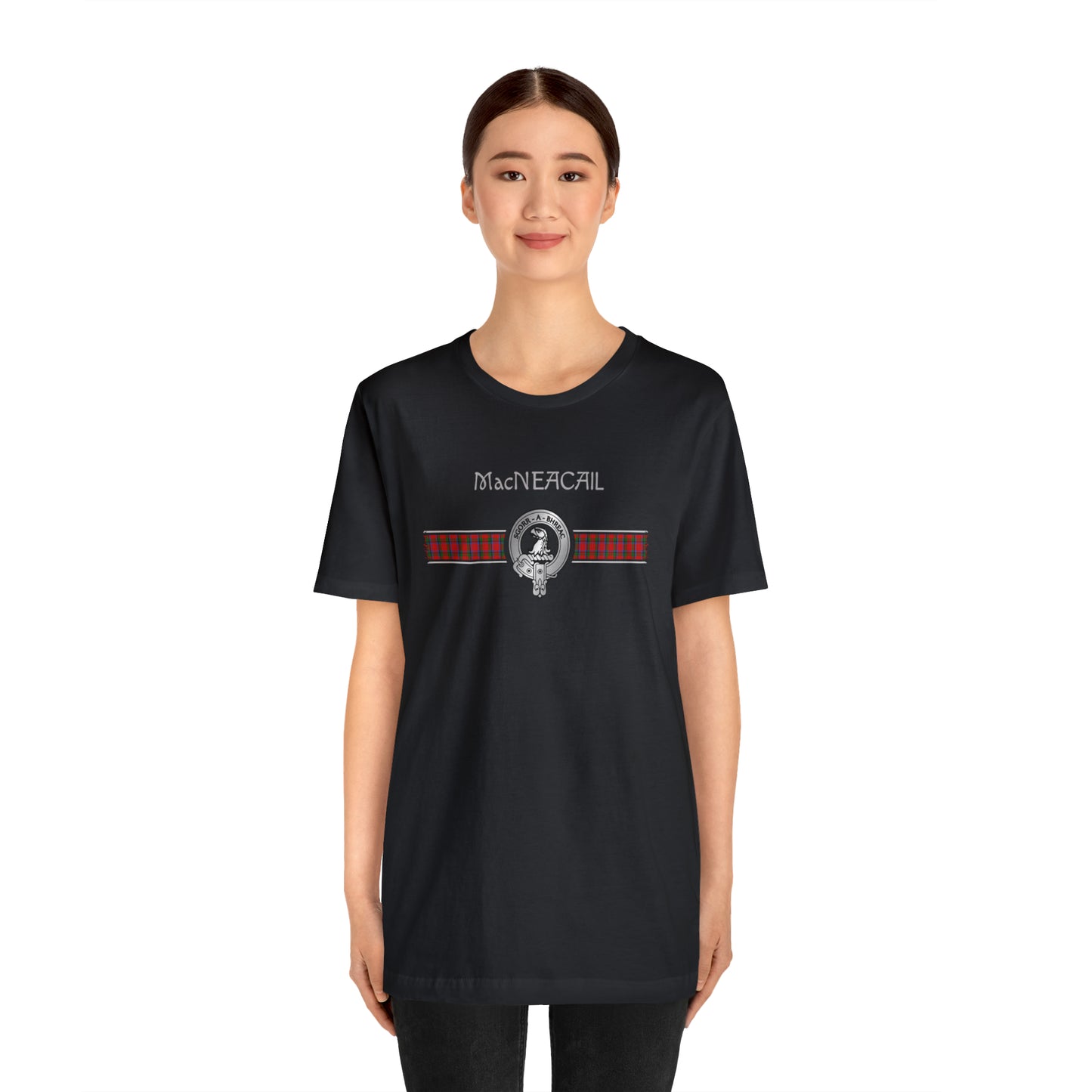 Clan MacNeacail Crest & Tartan | Unisex T-Shirt