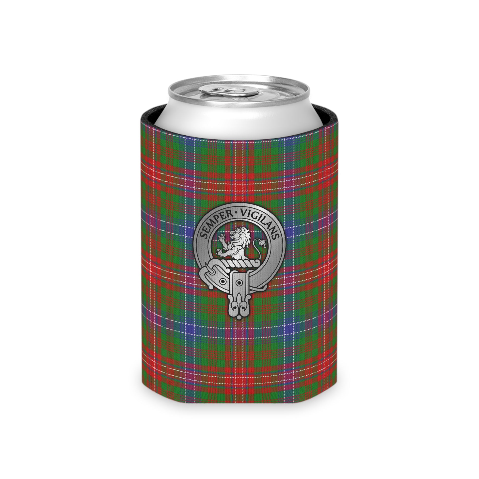 Clan Wilson Crest & Tartan Can Cooler