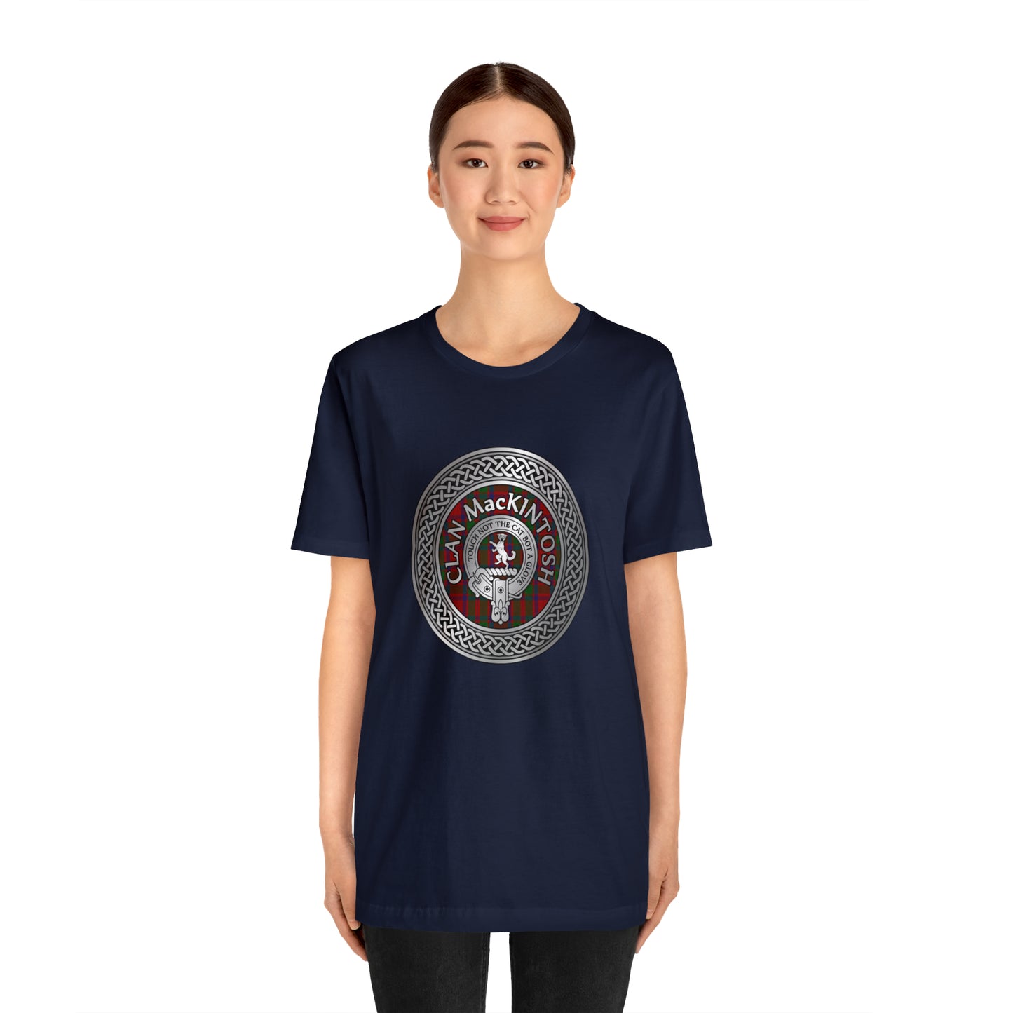 Clan MacKintosh Crest & Tartan Knot | Unisex T-Shirt