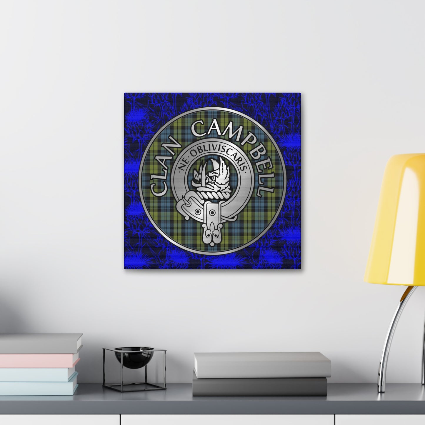 Clan Campbell Crest & Tartan Canvas Gallery Wraps