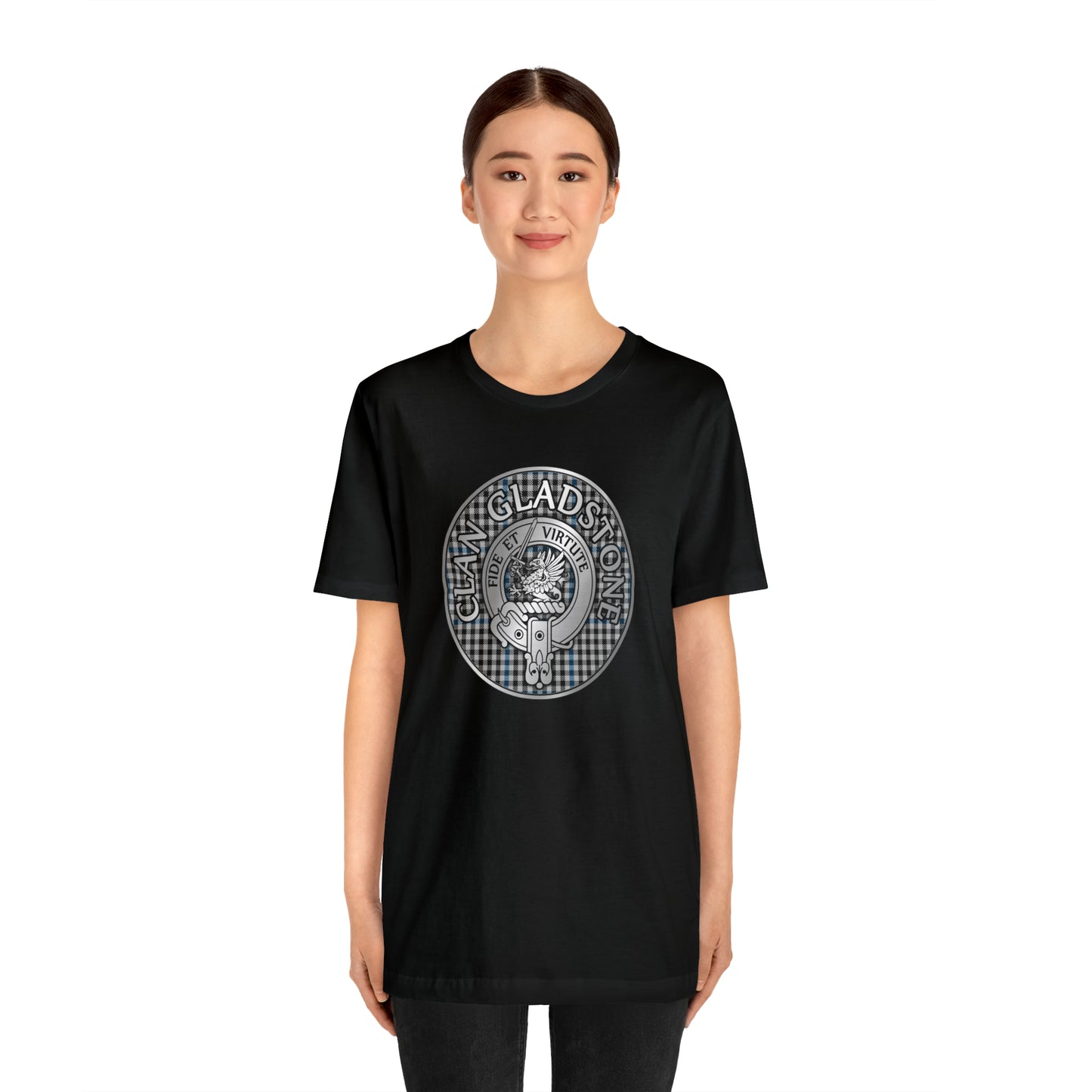 Clan Gladstone Crest & Tartan | Unisex T-Shirt