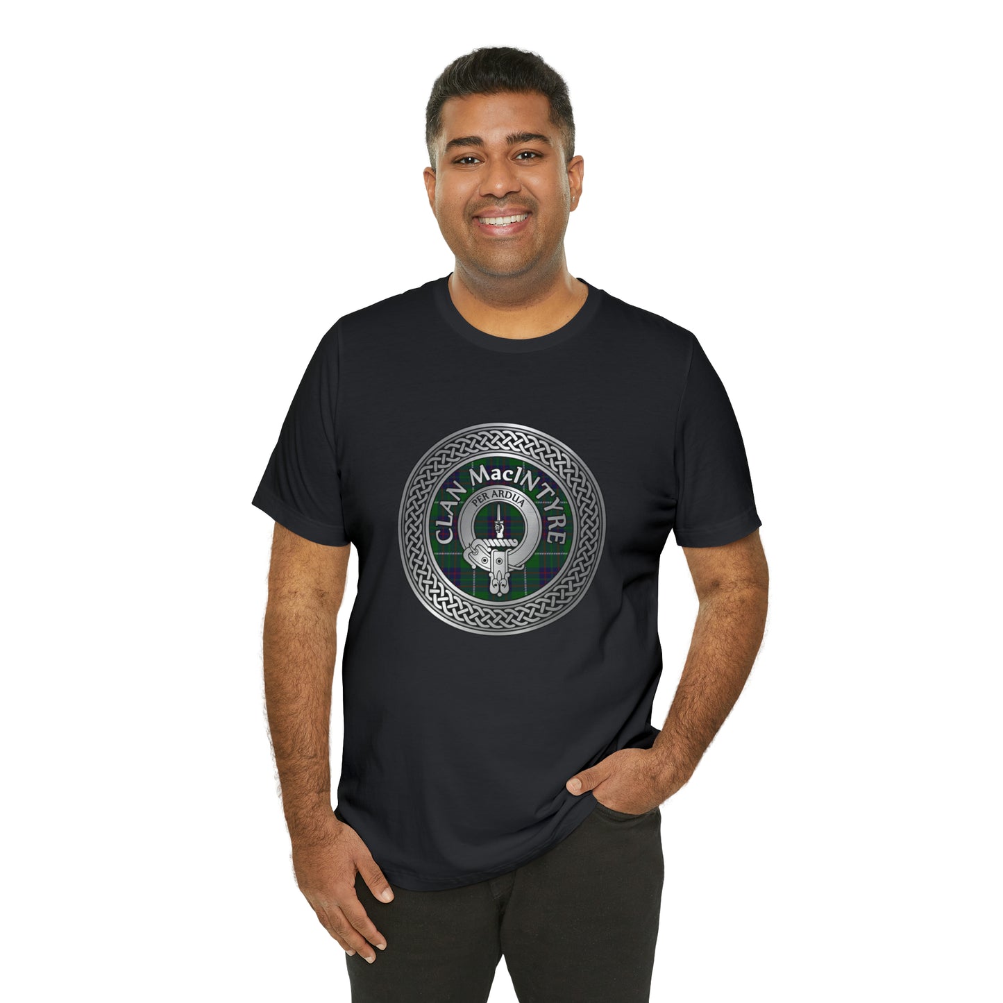 Clan MacIntyre Crest & Tartan Knot | Unisex T-Shirt