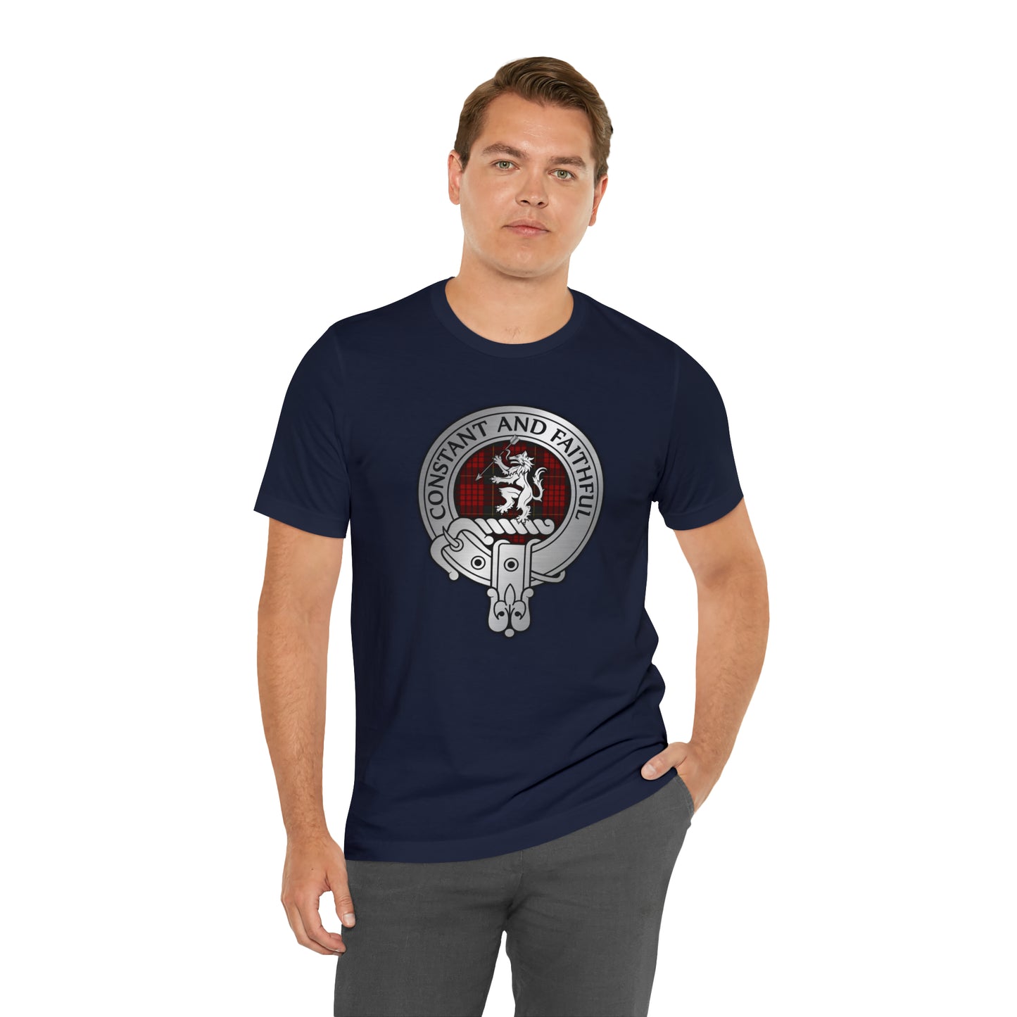 Clan MacQueen Crest & Tartan | Unisex T-Shirt