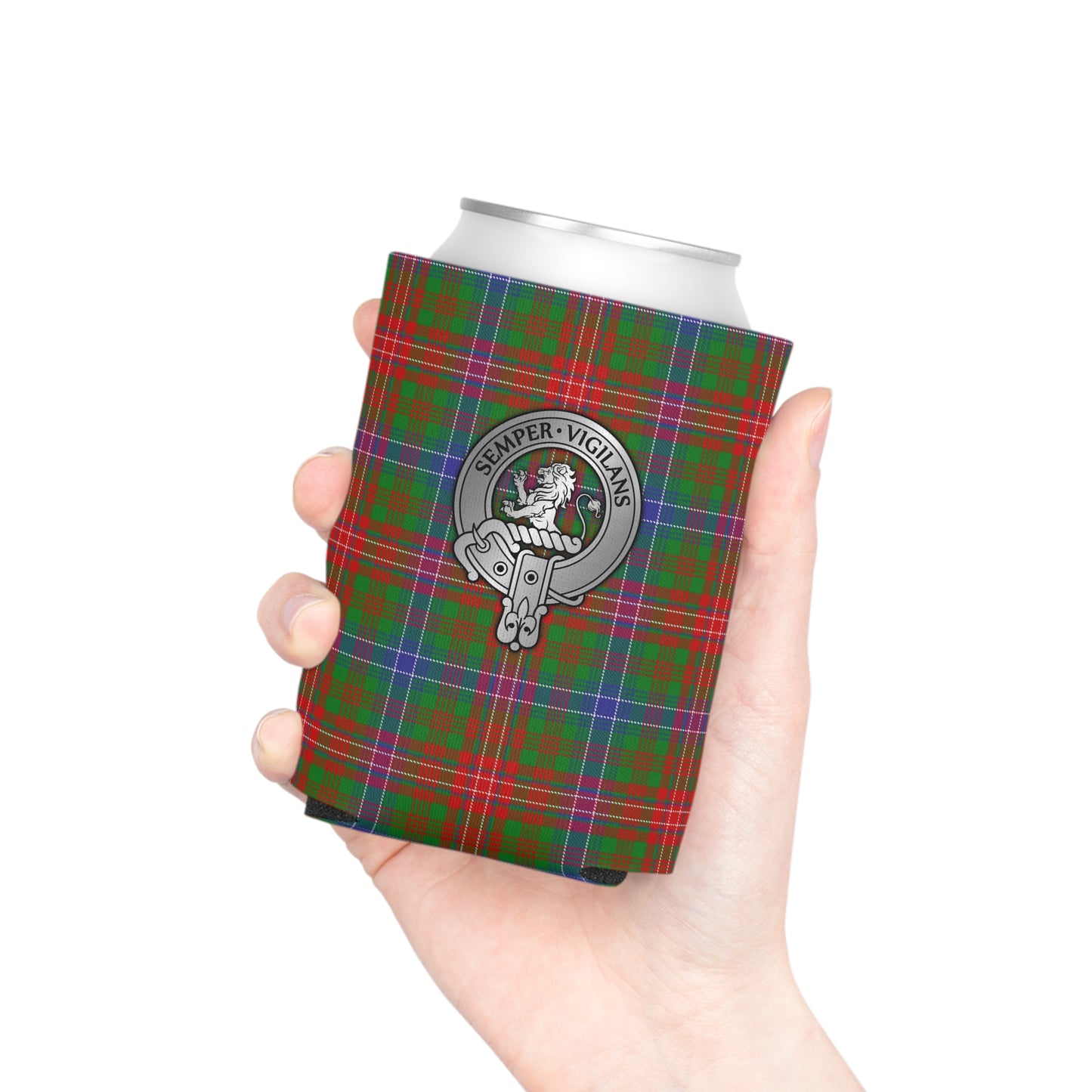 Clan Wilson Crest & Tartan Can Cooler