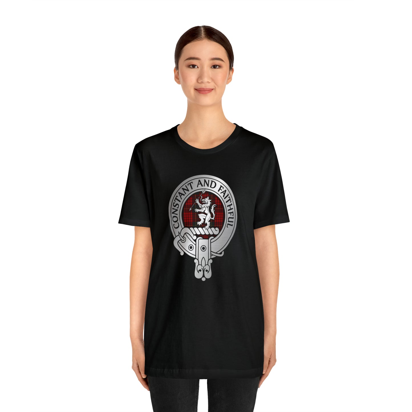 Clan MacQueen Crest & Tartan | Unisex T-Shirt