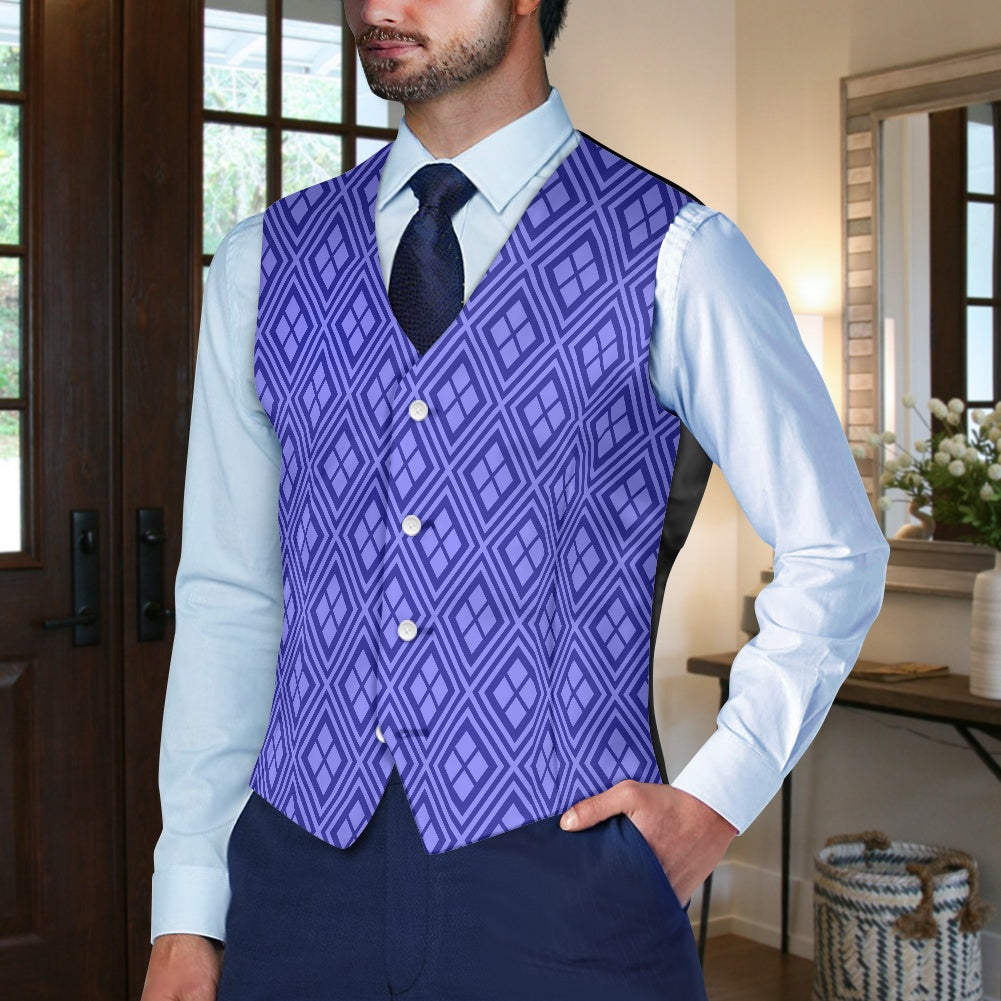 Wagara - Hishi Blue Suit vest jacket