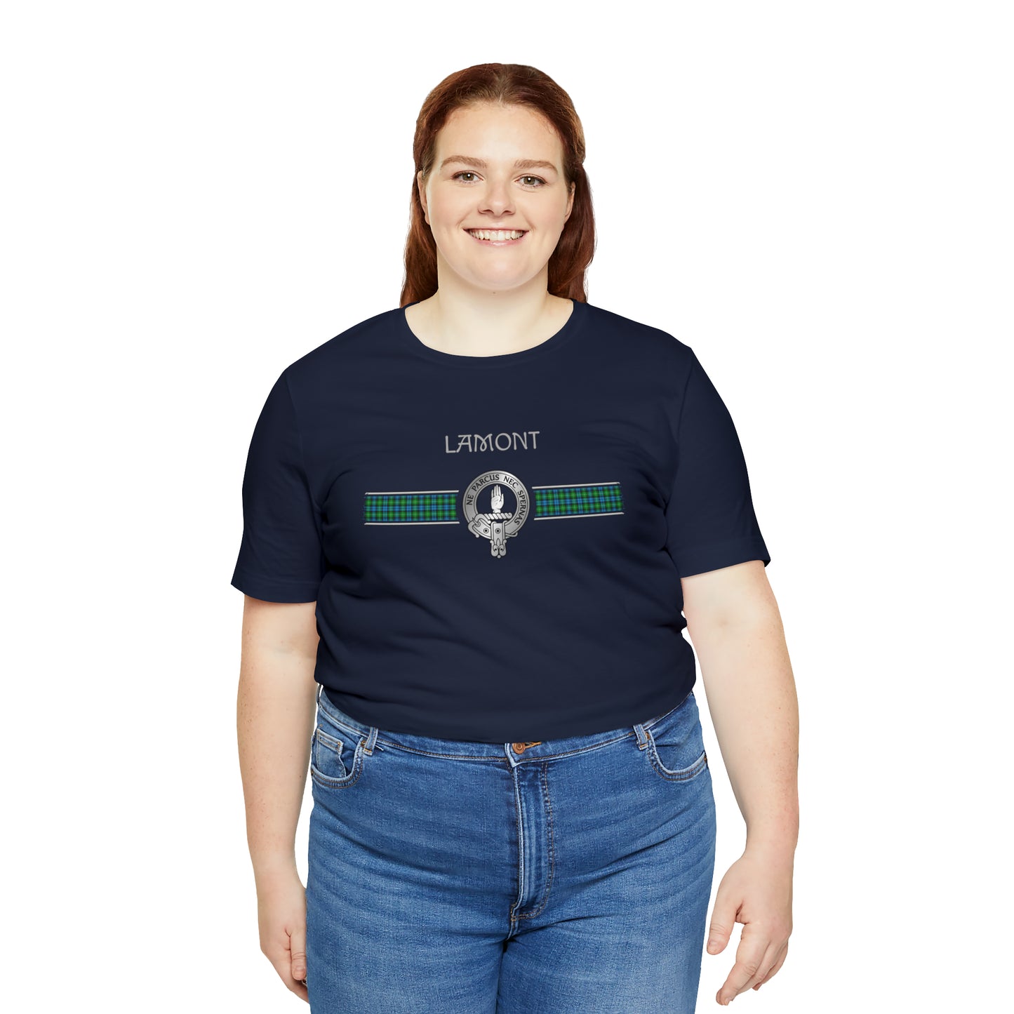 Clan Lamont Crest & Tartan | Unisex T-Shirt