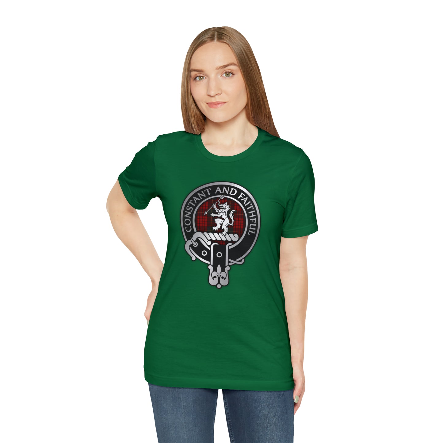 Clan MacQueen Crest & Tartan | Unisex T-Shirt