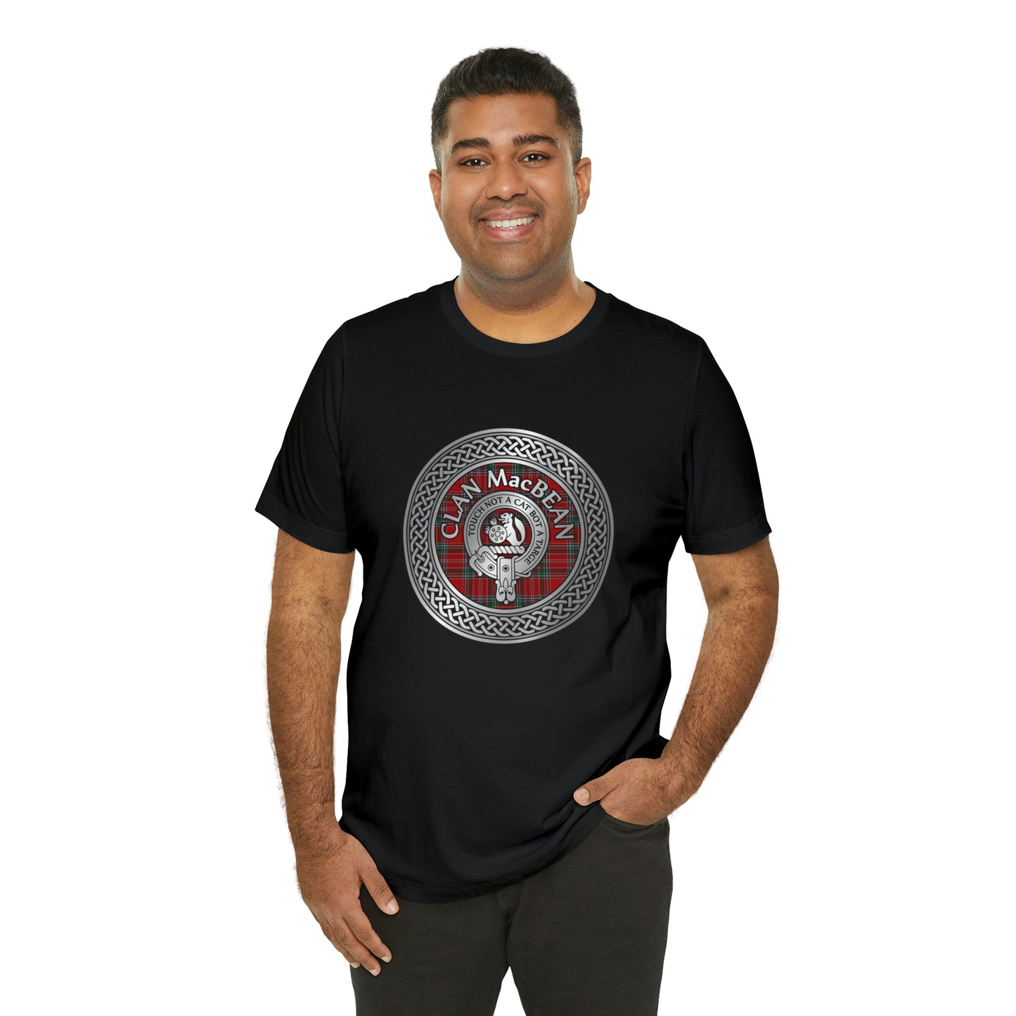 Clan MacBean Crest & Tartan Knot | Unisex T-Shirt