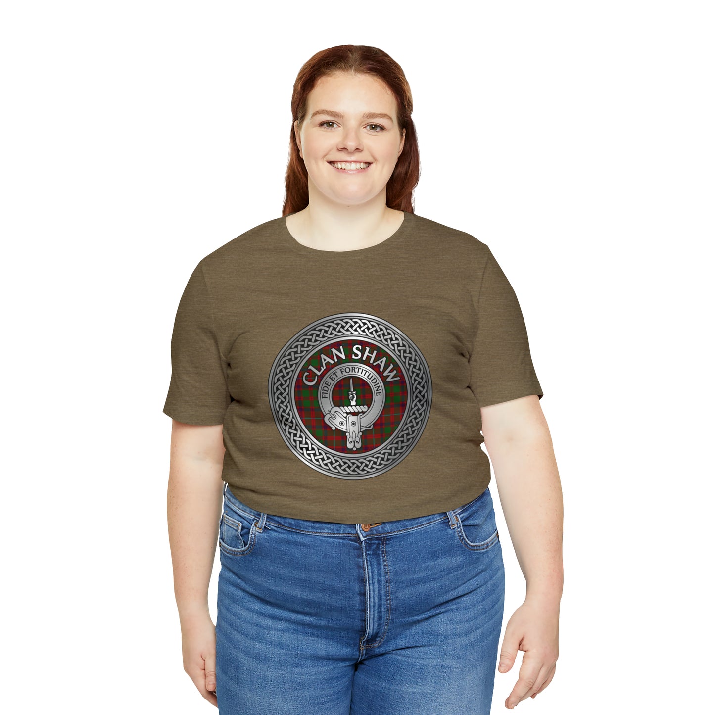 Clan Shaw Crest & Tartan Knot | Unisex T-Shirt