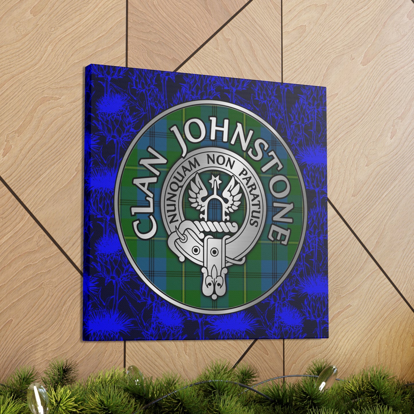 Clan Johnstone Crest & Tartan Canvas Gallery Wraps