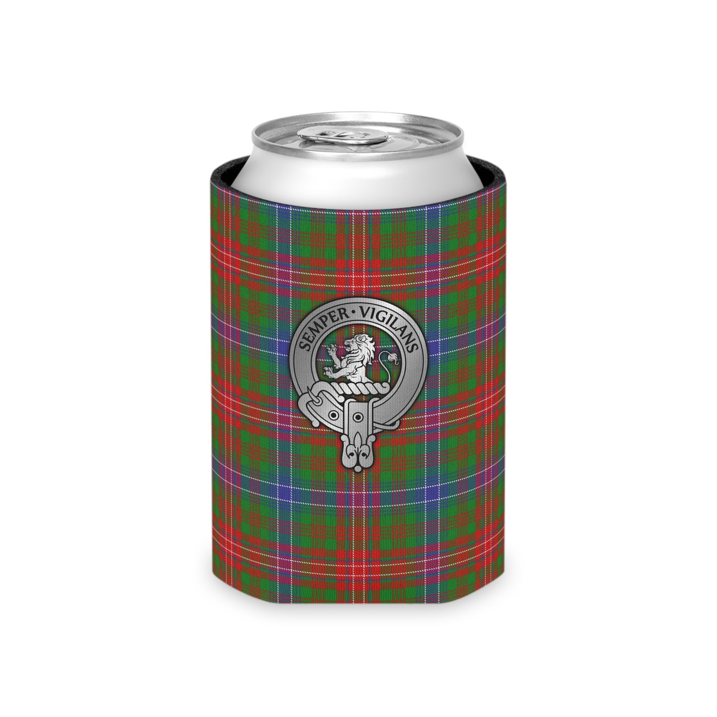 Clan Wilson Crest & Tartan Can Cooler