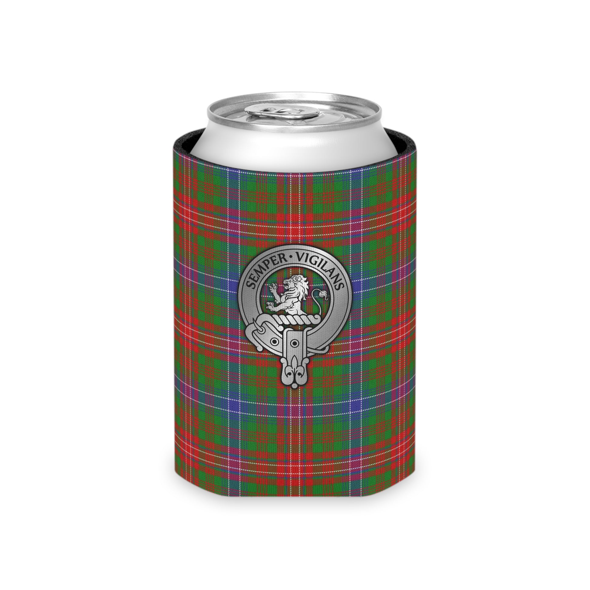 Clan Wilson Crest & Tartan Can Cooler