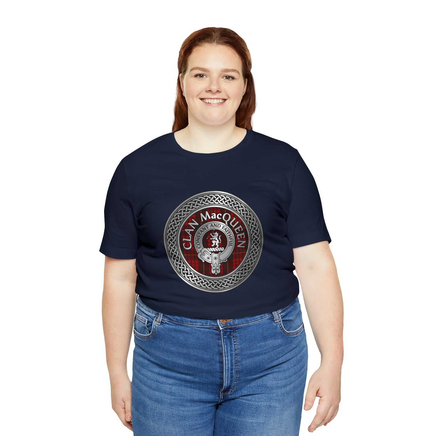 Clan MacQueen Crest & Tartan Knot | Unisex T-Shirt