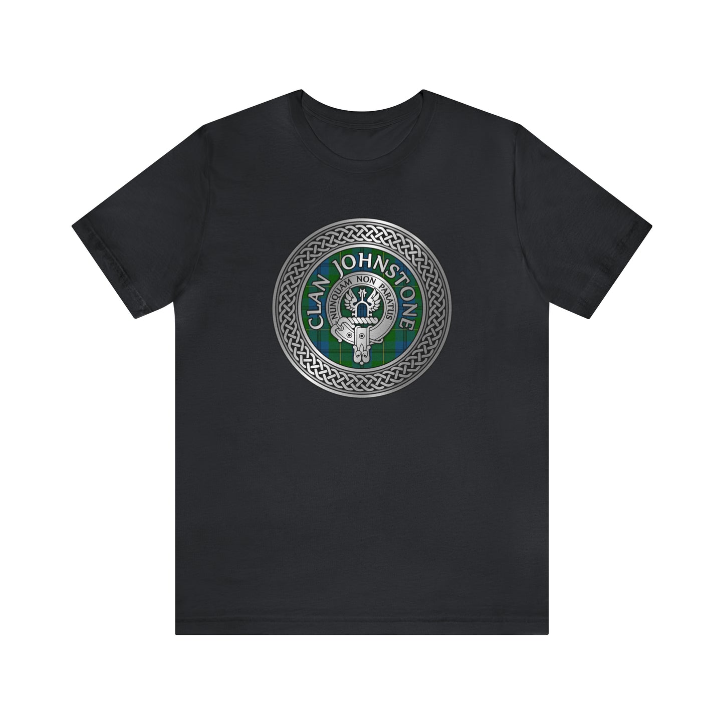 Clan Johnstone Crest & Tartan Knot | Unisex T-Shirt