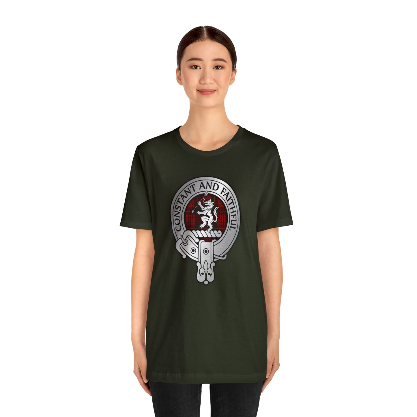 Clan MacQueen Crest & Tartan | Unisex T-Shirt