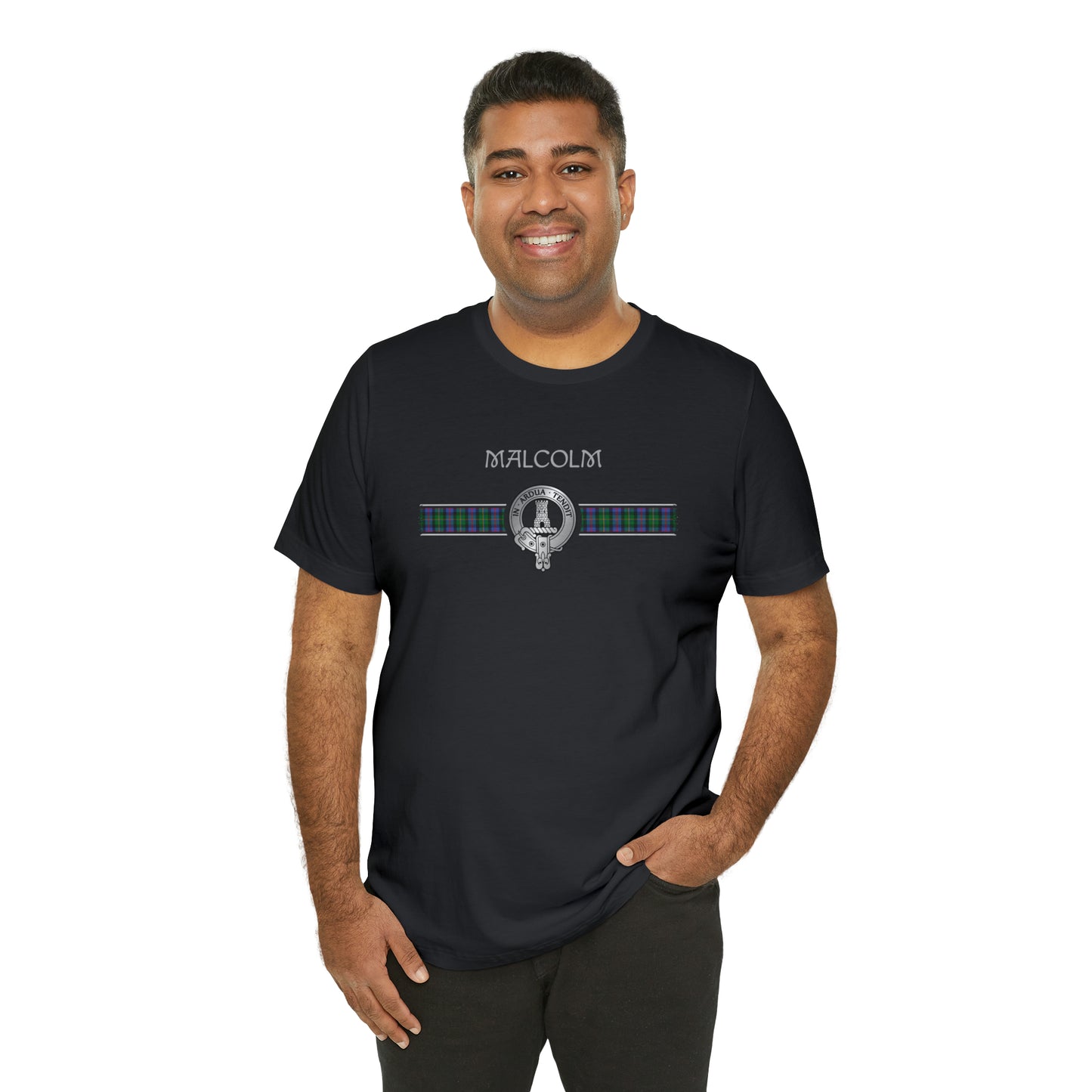 Clan Malcolm Crest & Tartan | Unisex T-Shirt