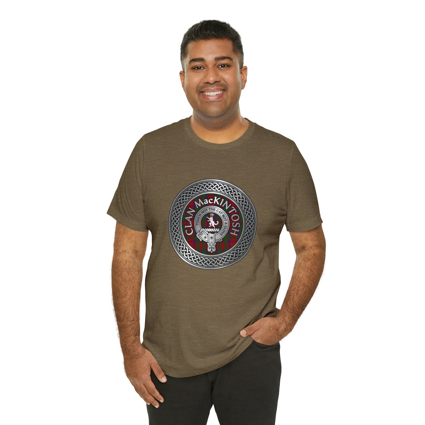 Clan MacKintosh Crest & Tartan Knot | Unisex T-Shirt