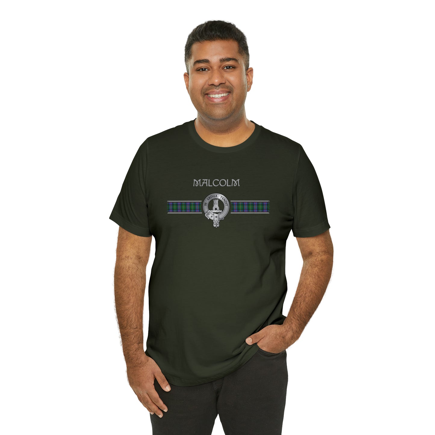 Clan Malcolm Crest & Tartan | Unisex T-Shirt