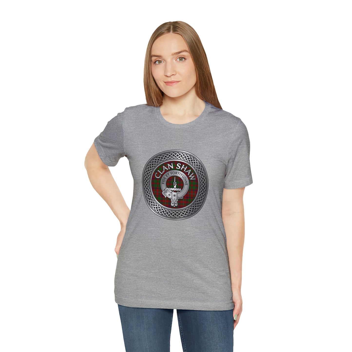 Clan Shaw Crest & Tartan Knot | Unisex T-Shirt