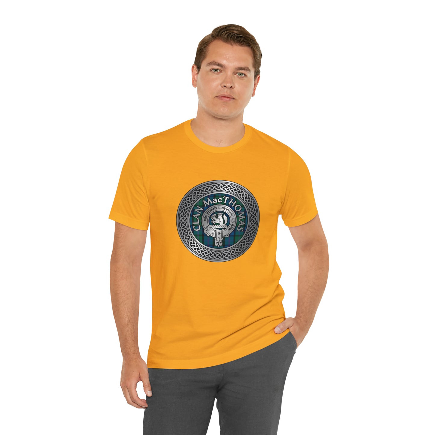 Clan MacThomas Crest & Tartan Knot | Unisex T-Shirt