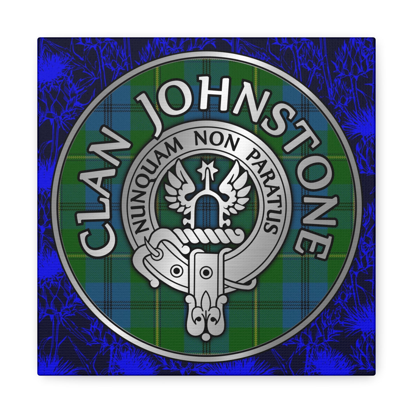 Clan Johnstone Crest & Tartan Canvas Gallery Wraps