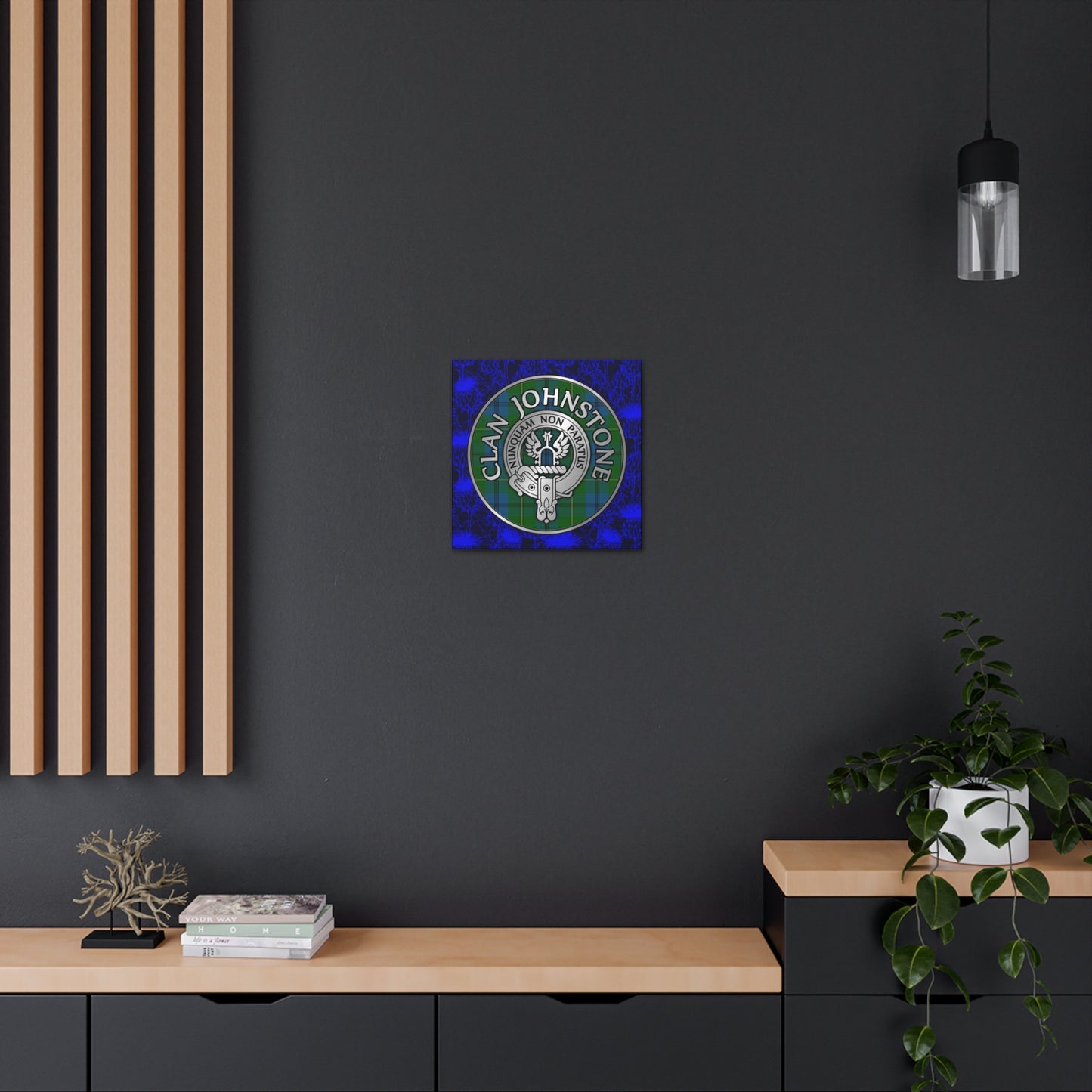 Clan Johnstone Crest & Tartan Canvas Gallery Wraps