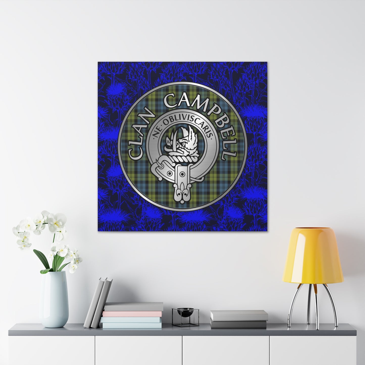 Clan Campbell Crest & Tartan Canvas Gallery Wraps