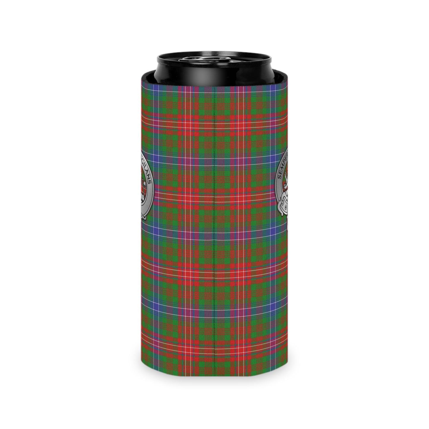 Clan Wilson Crest & Tartan Can Cooler
