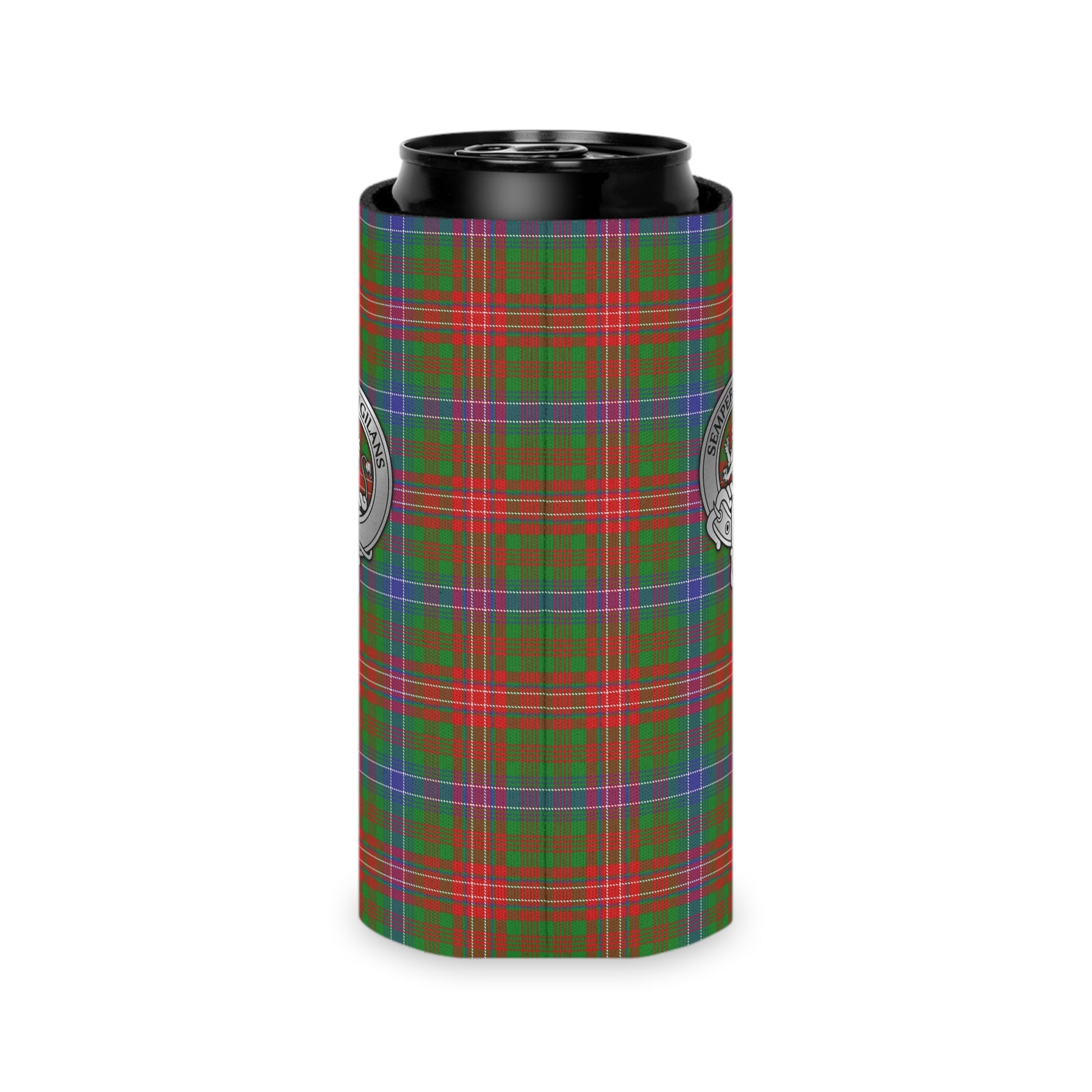 Clan Wilson Crest & Tartan Can Cooler