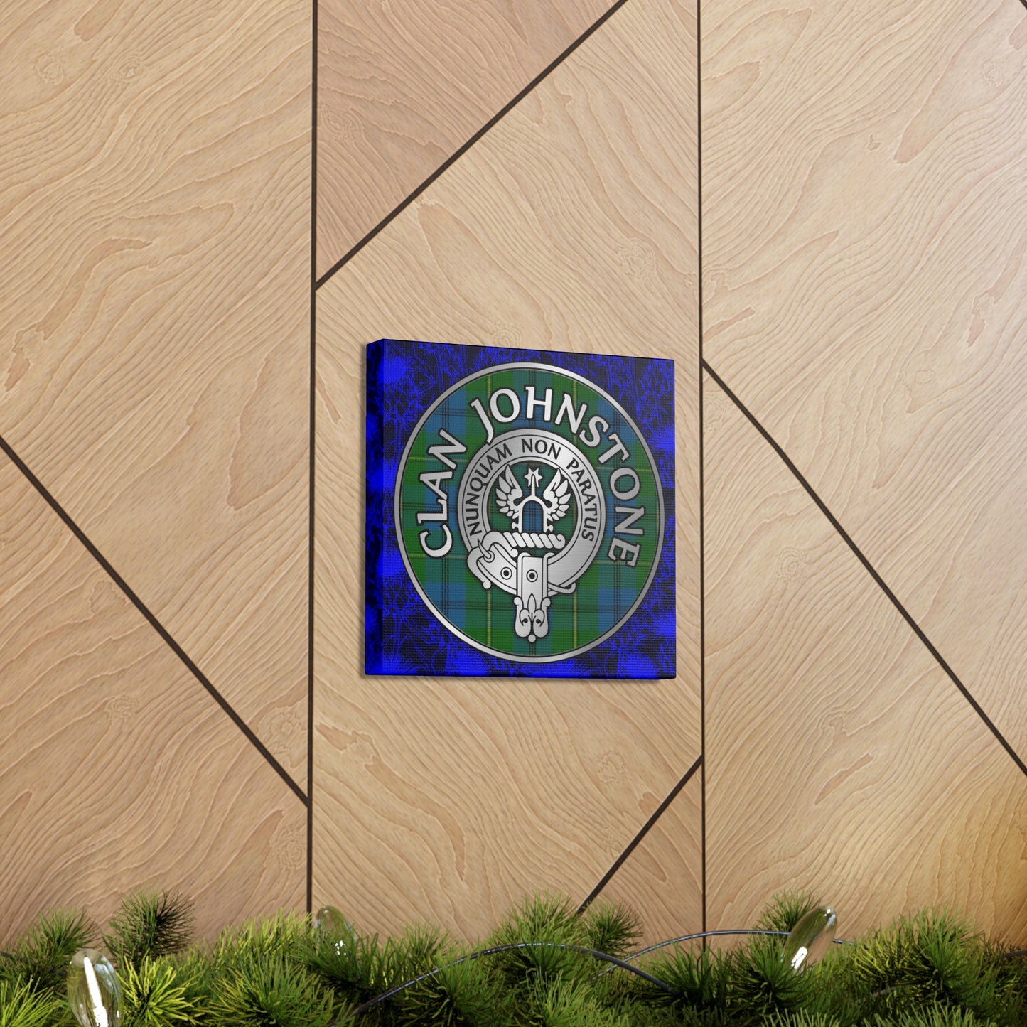 Clan Johnstone Crest & Tartan Canvas Gallery Wraps