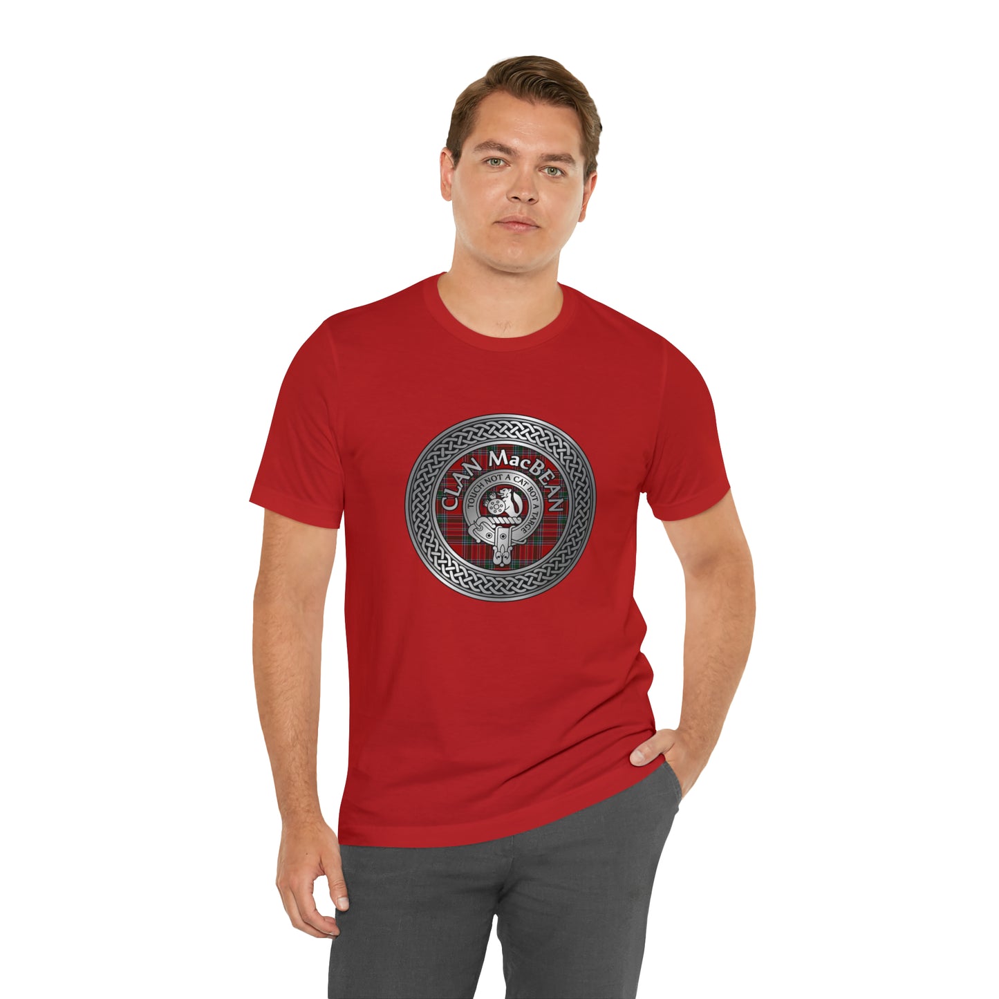 Clan MacBean Crest & Tartan Knot | Unisex T-Shirt