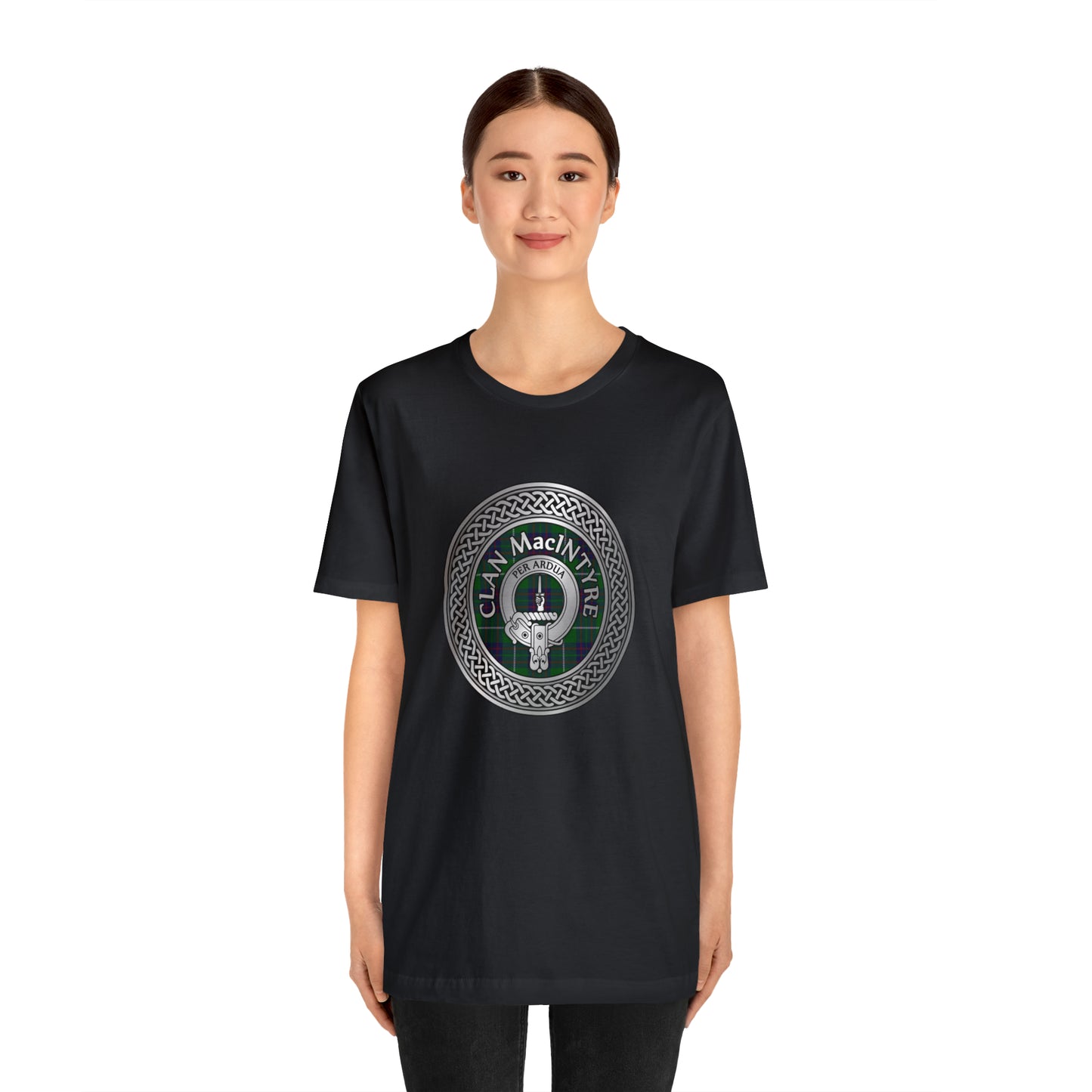 Clan MacIntyre Crest & Tartan Knot | Unisex T-Shirt