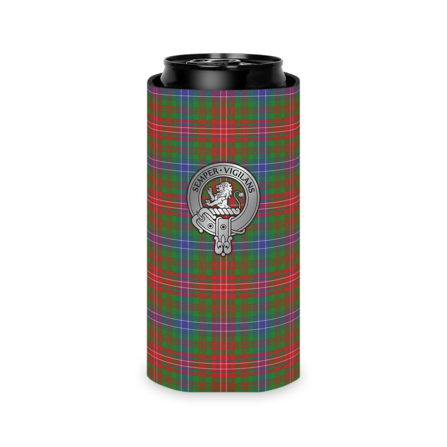 Clan Wilson Crest & Tartan Can Cooler