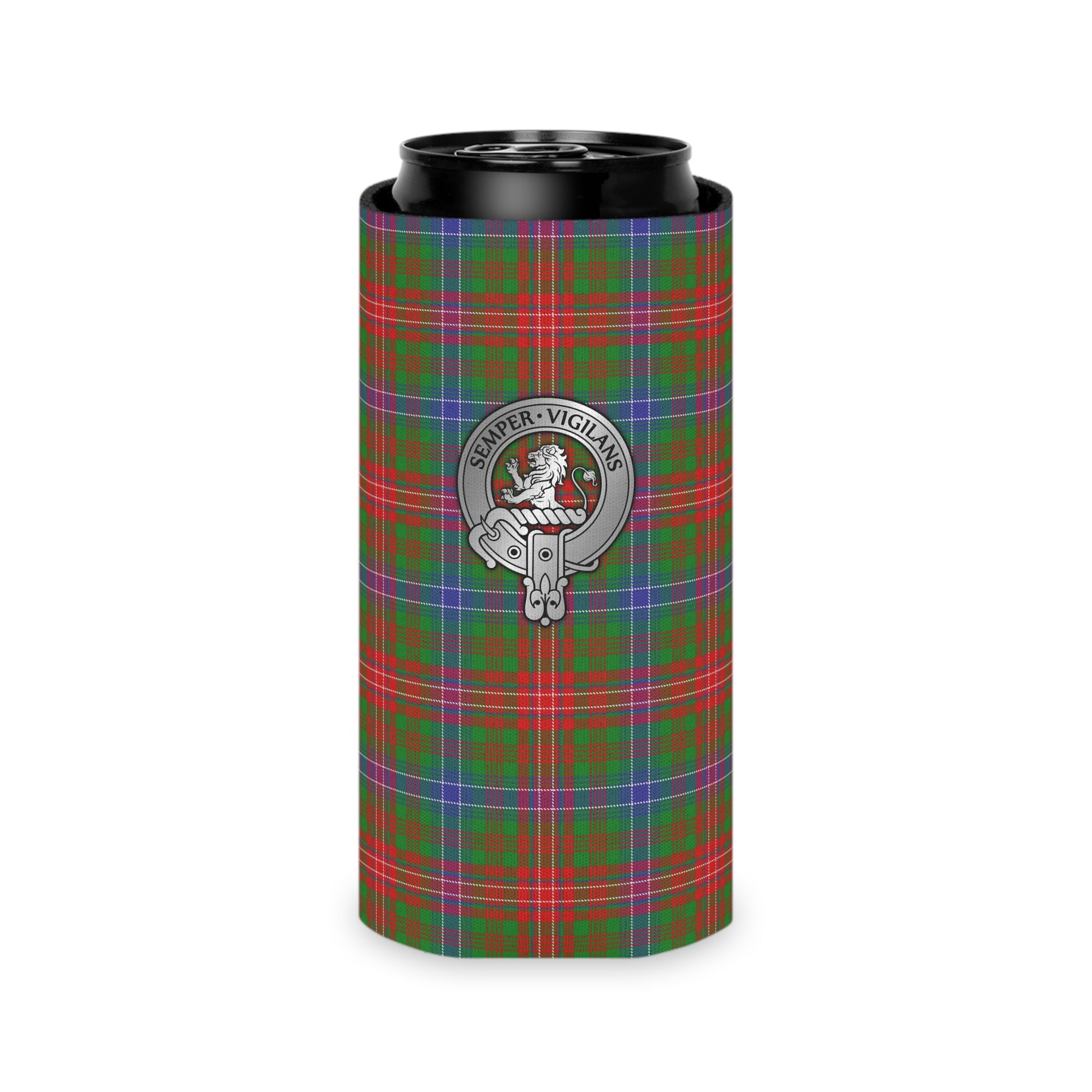 Clan Wilson Crest & Tartan Can Cooler