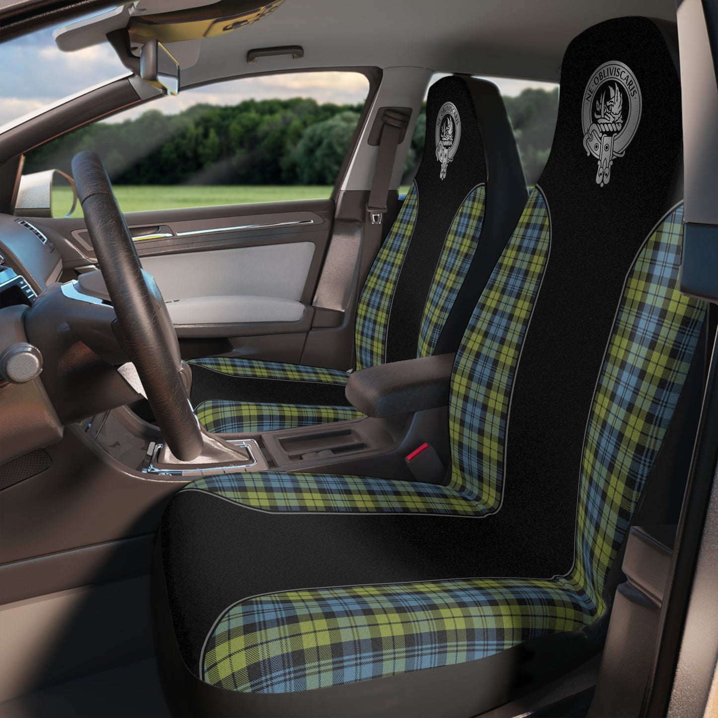 Clan Campbell Crest & Tartan Car Seat Covers