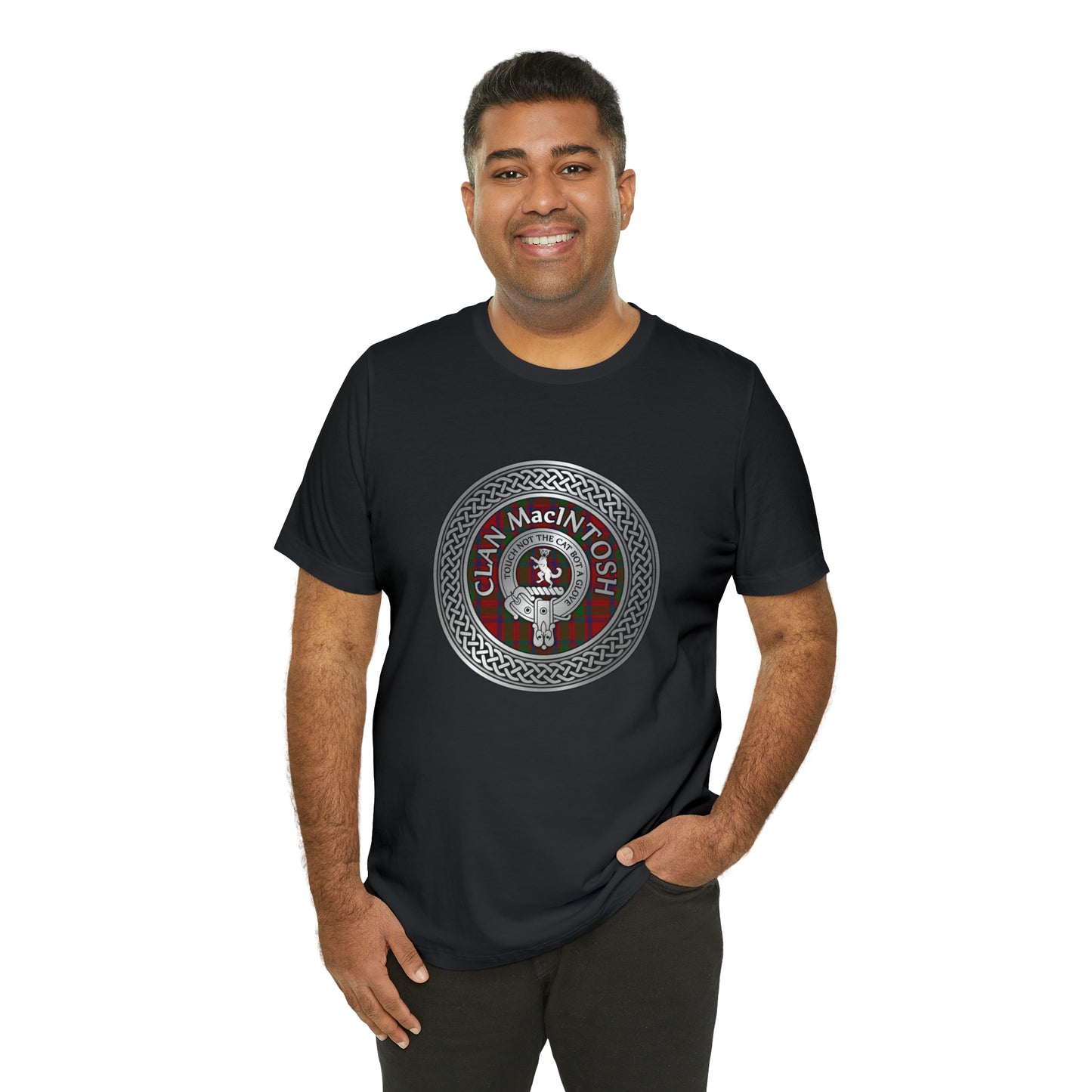 Clan MacIntosh Crest & Tartan Knot | Unisex T-Shirt