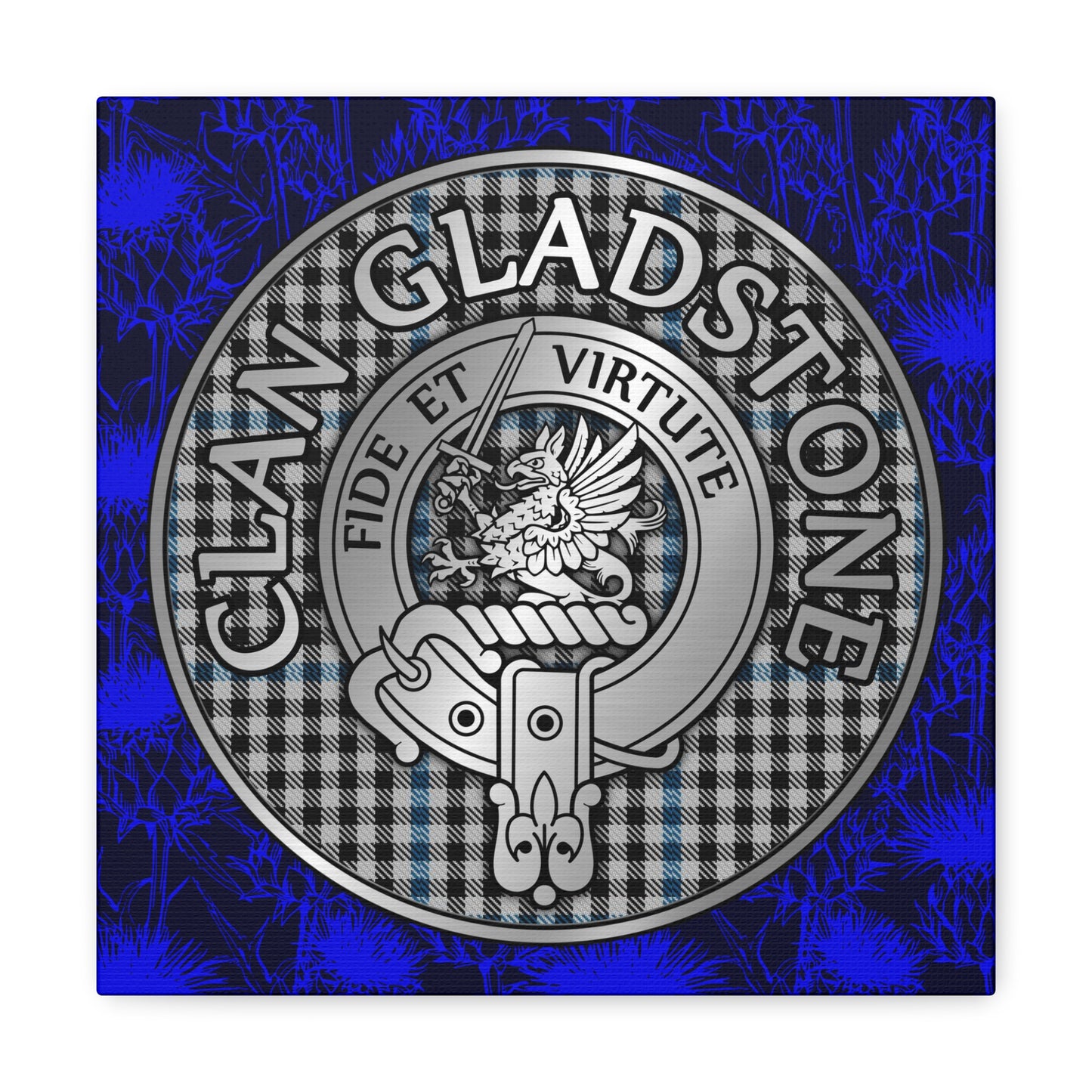 Clan Gladstone Crest & Tartan Canvas Gallery Wraps