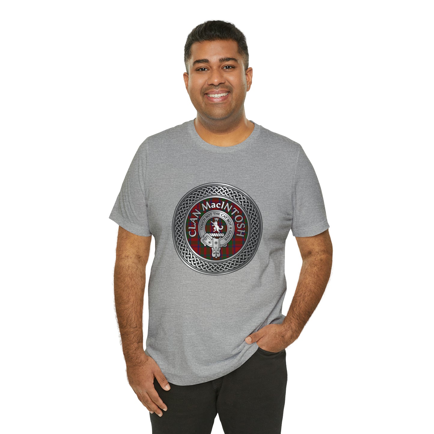 Clan MacIntosh Crest & Tartan Knot | Unisex T-Shirt