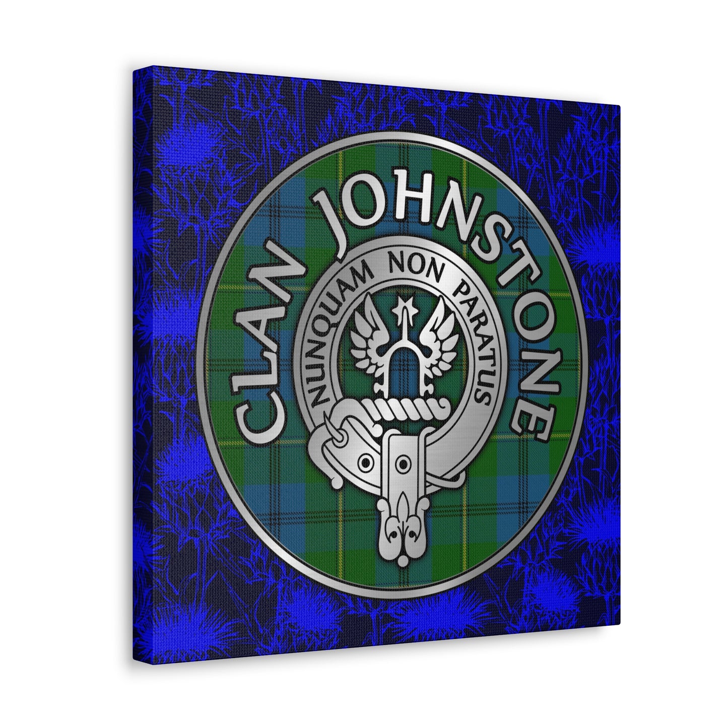 Clan Johnstone Crest & Tartan Canvas Gallery Wraps