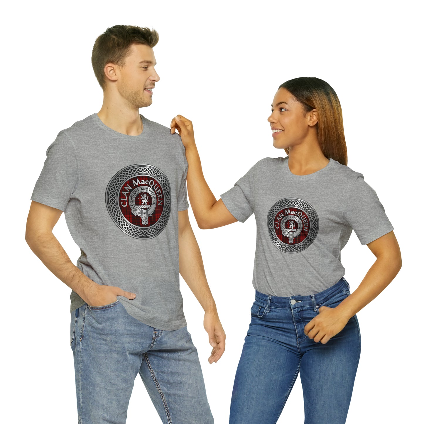 Clan MacQueen Crest & Tartan Knot | Unisex T-Shirt