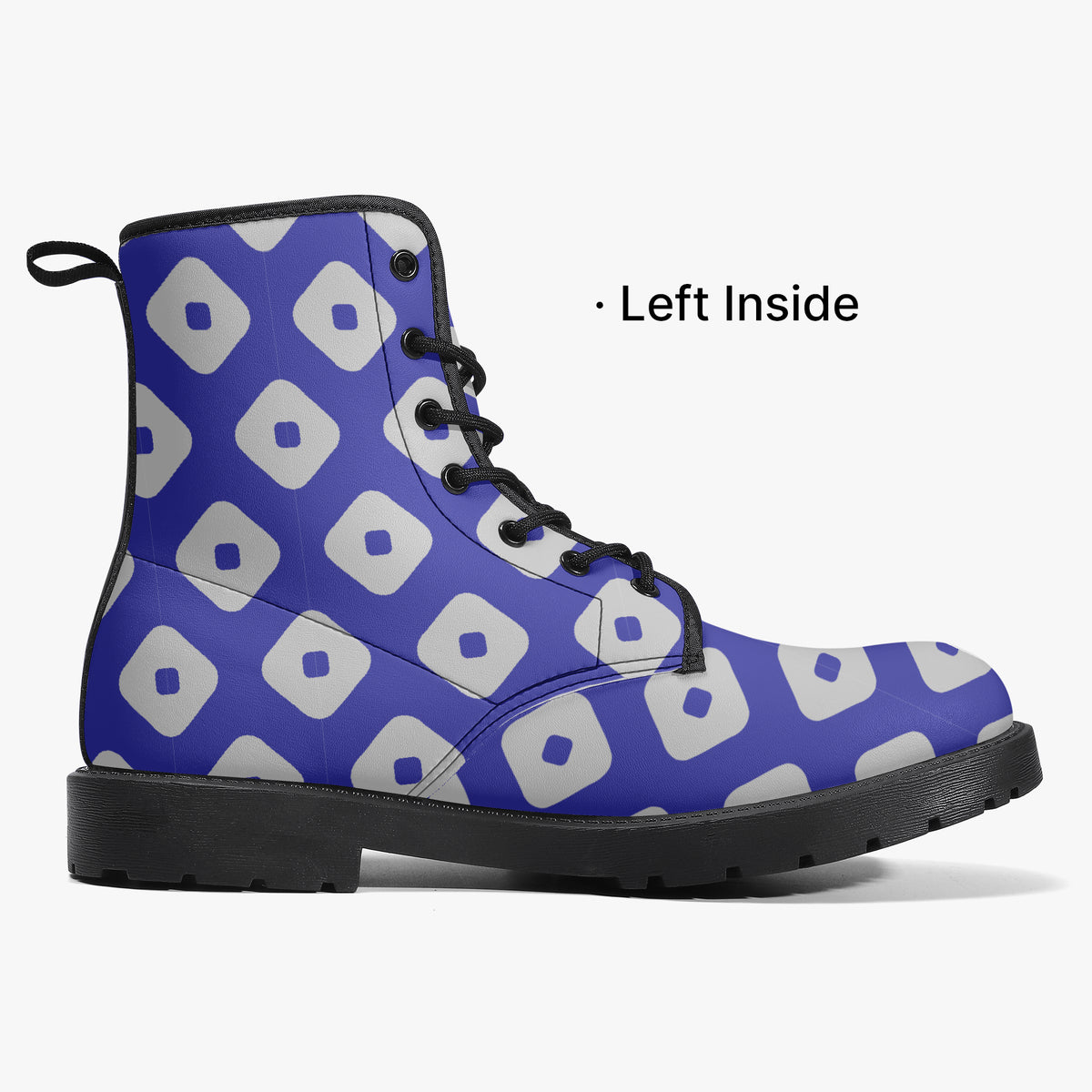Japanese Wagara - Kanoko Blue - PU Leather Boots