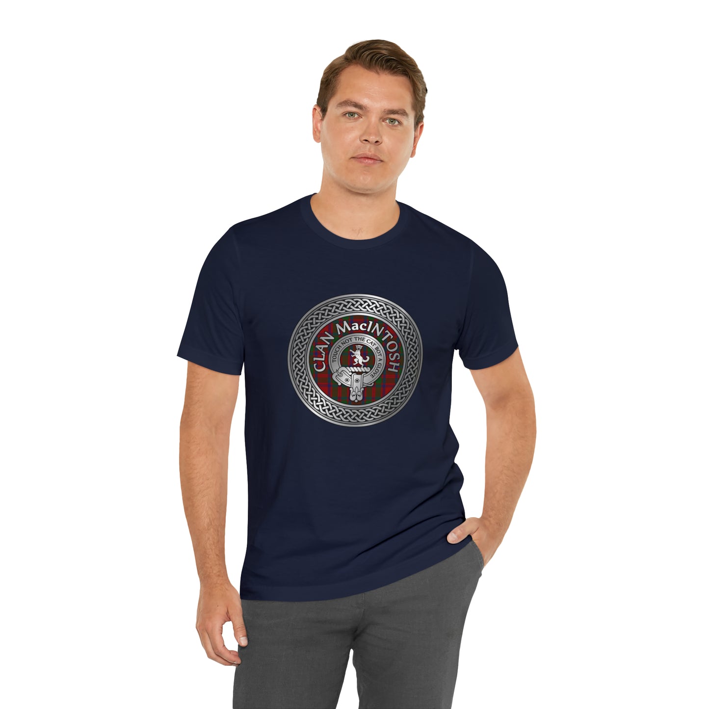 Clan MacIntosh Crest & Tartan Knot | Unisex T-Shirt